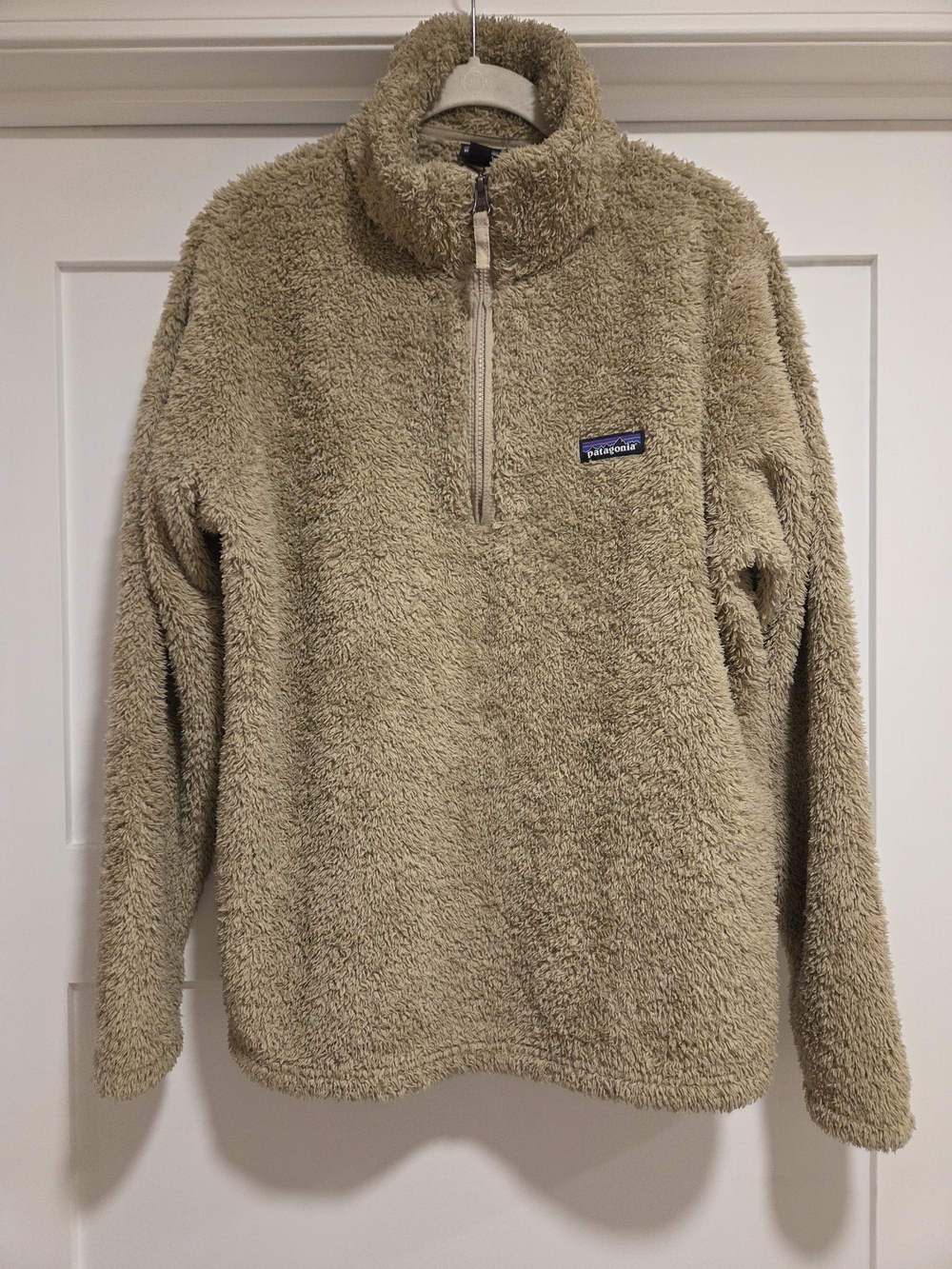 Patagonia Women's Los Gatos 1/4 Zip Teddy Fleece Shroom Taupe Large